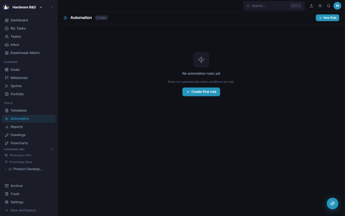 The automation rule builder